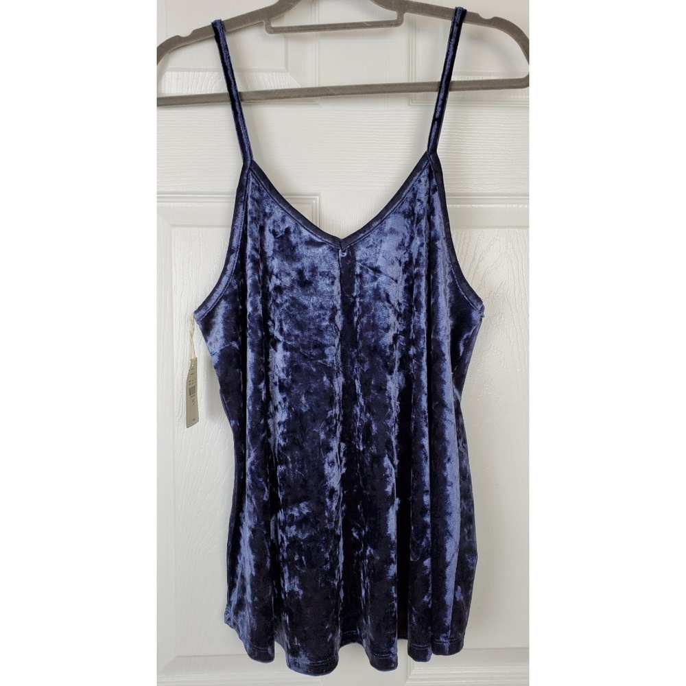 NWT jasmine & ginger  blue velvet tank top - Picture 3 of 5
